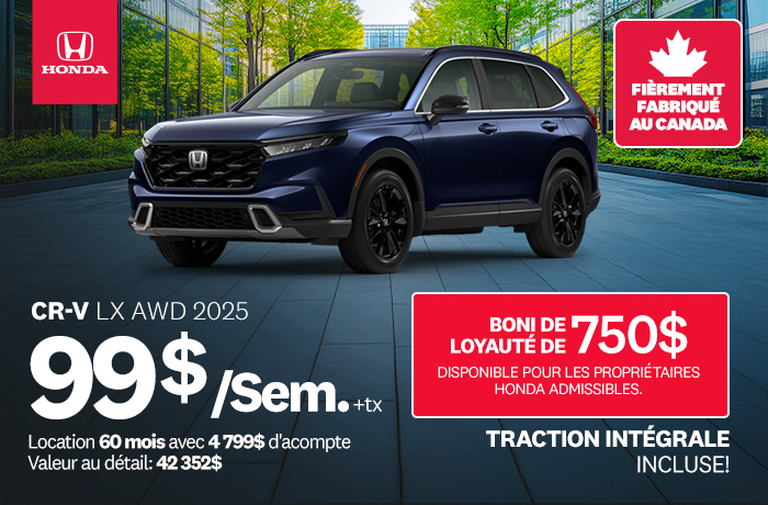 Bannière de Promotion CR-V 2025